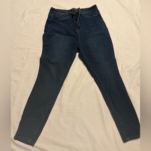 Fashion Nova Dark Blue Denim Skinny Jeans